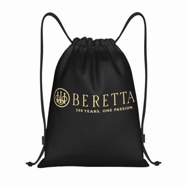 Benutzerdefinierte Beretta Gun Logo Kordelzug Taschen Frauen Männer Leichte Militär Sport Gym Lagerung Rucksack E7jn #