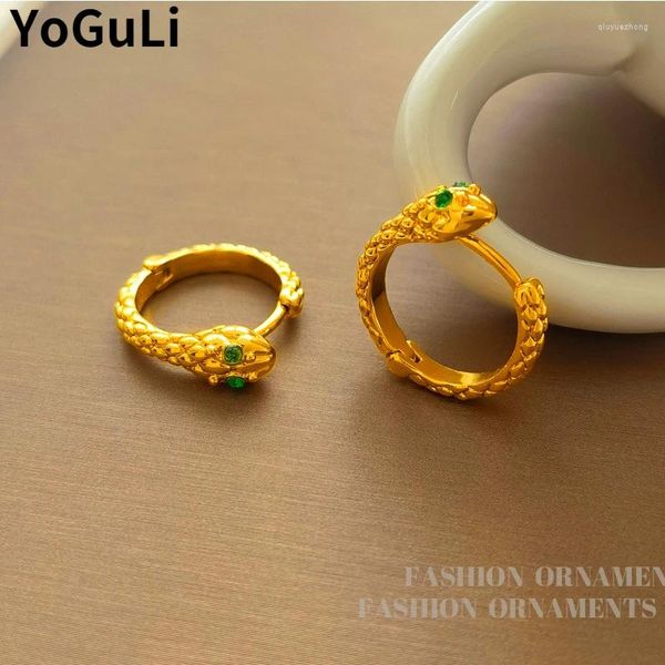 Baumeln Ohrringe Frauen Schmuck Form Schlange Hoop 2024 Trend Vintage Temperament Hip Hop Gold Farbe Für Mädchen Dame Geschenke