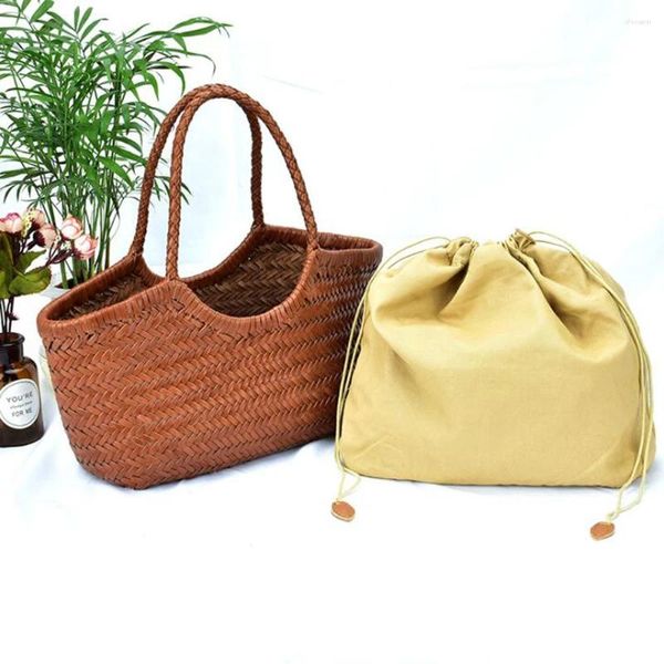 Totes de couro natural tecer bolsas moda pequeno manual feito à mão senhoras tecido bolsa requintado tote namoro sacos de compras