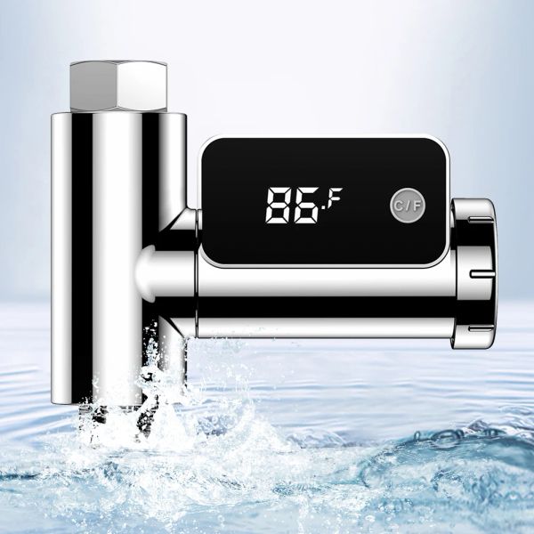 Indicatori Termometro per doccia con rubinetto Termometro elettronico per acqua rotante a 360° Tester digitale per temperatura doccia a LED per bagno Cucina