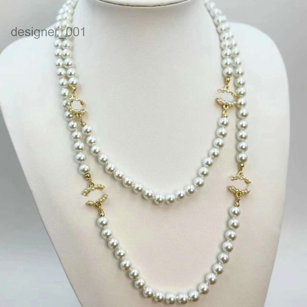 Colares de pérolas designer de jóias marca c-letra gargantilha corrente moda feminina casamento amor presentes 10 estilo au2g