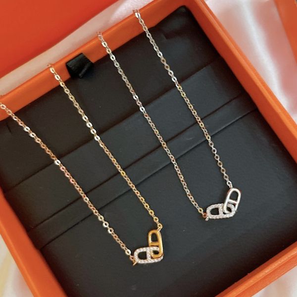 Alta qualidade edição de precisão colares de ouro titânio aço prata rosa colar designer carta mulheres homens luxo jewlery presentes menina atacado não desbotar jóias