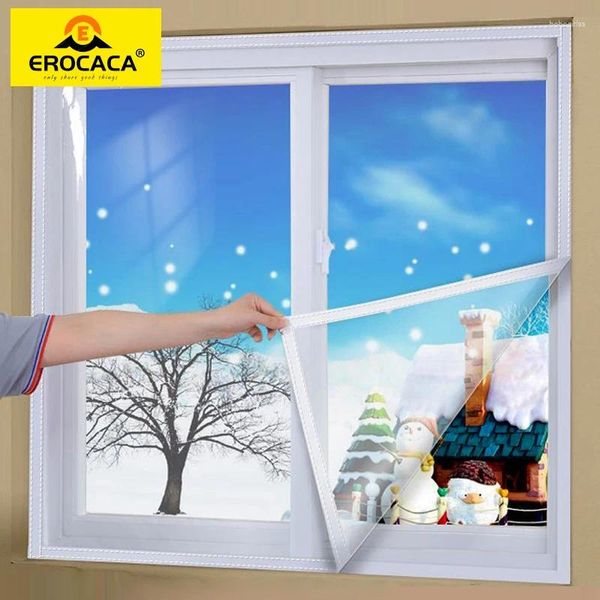 Наклейки на окна EROCACA, теплоизоляционная пленка, теплая зимой, самоклеящаяся слизистая оболочка, защитная энергия, прозрачное мягкое стекло