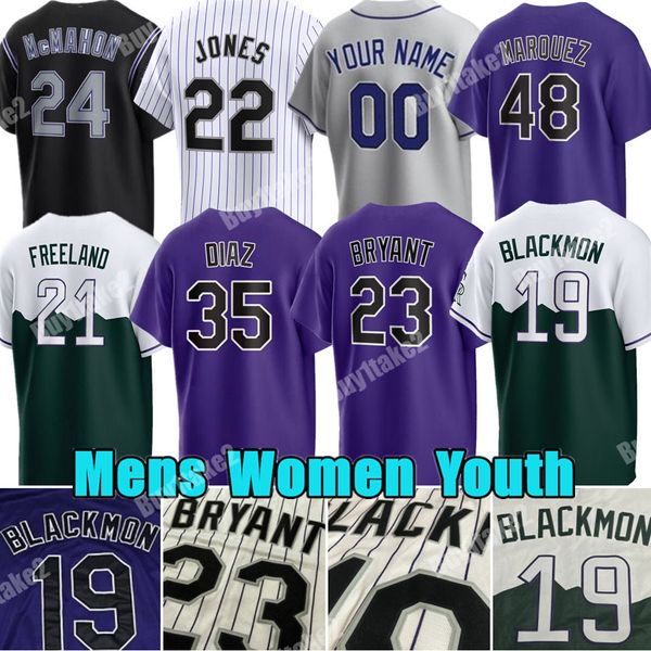 Custom 23 Kris Bryant Baseball -Trikot Charlie Blackmon Todd Helton Kyle Freeland Colorado Ezequiel Tovar Nolan Jones Larry Walker Ryan McMahon Elias Diaz Marquez