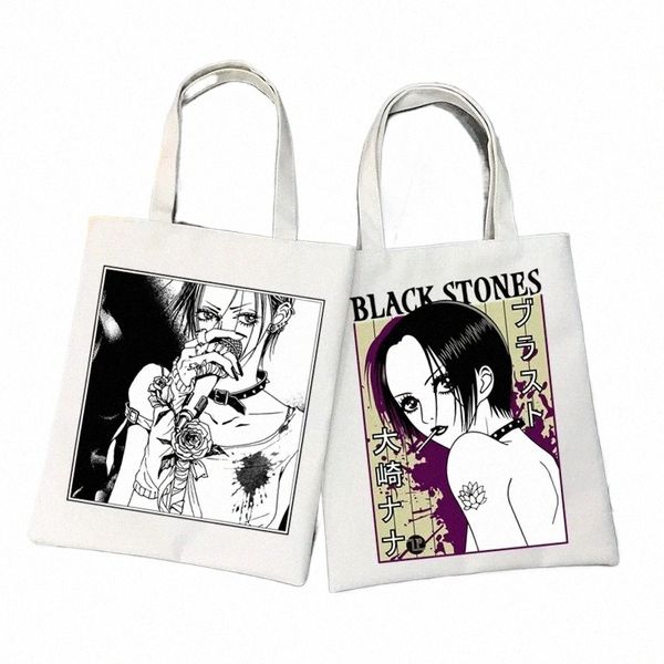 Nana Osaki Anime Women Pacchetto Borsa di tela Manga Komatsu Nana Borse Borse a tracolla Casual Nero Stes Shop Borsa per ragazze 61sb #