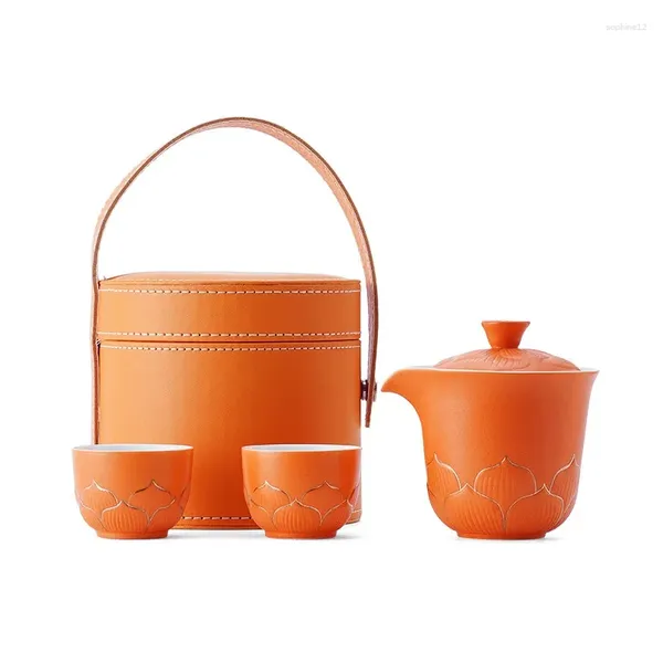 Set da tè Set da tè da viaggio in ceramica Express Cup Borsa portatile da esterno Regalo per accompagnamento bancario 2024 Affari