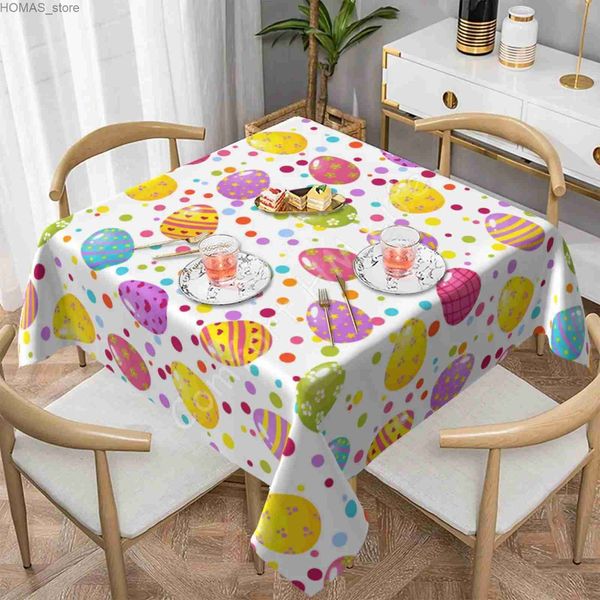 Tabela de mesa Feliz ovos de Páscoa de mesa quadrada Tala de mesa à prova d'água Home Home Indoor Dinning Table Table Tabel Decoração de festa 60x60 polegadas Y240401