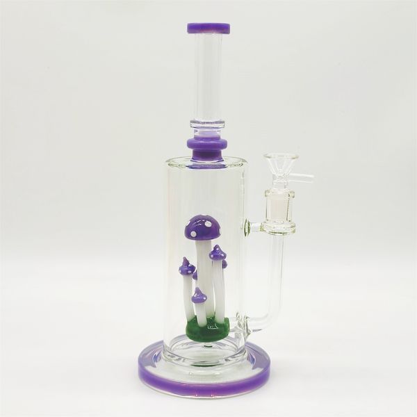 2024 Crema trasparente Viola Rare Bruch Fungo Bong di vetro da 11 pollici Pipa ad acqua Bong Tubo da fumo per tabacco 14MM Ciotola Dab Rig Recycler Tubi Bubbler