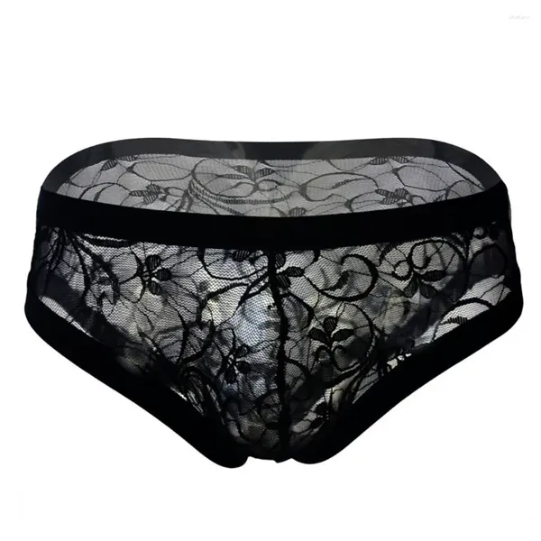 Unterhosen Jaycosin Mode Sexy Unterwäsche Männer Spitze Mesh Höschen Transparent Niedrige Taille Slips Jockstrap Gay Homens