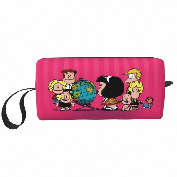 Mafalda Friends Косметичка Женщины Путешествия Косметический Органайзер Cute Quino Comic Carto Storage Сумки для туалетных принадлежностей Dopp Kit Box Case T1aP #