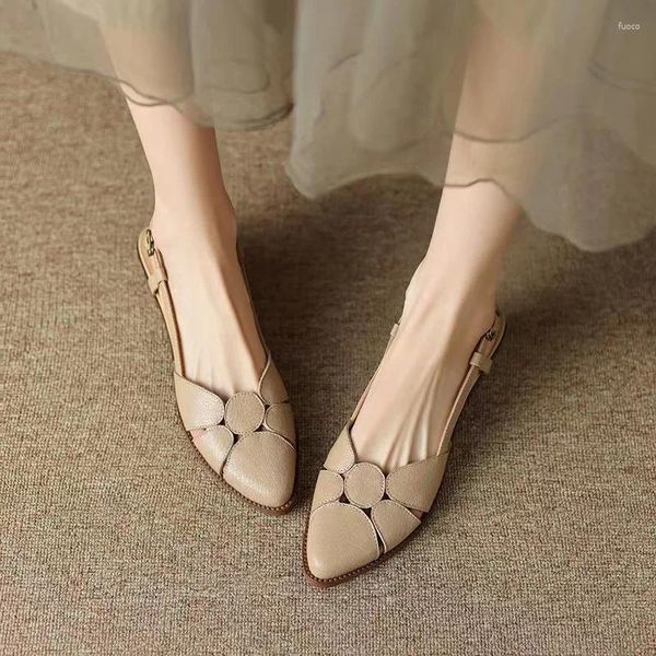Женские полые сандалии одной линии, лето 2024, Baotou, модные универсальные полые туфли в римском стиле, одинарные туфли