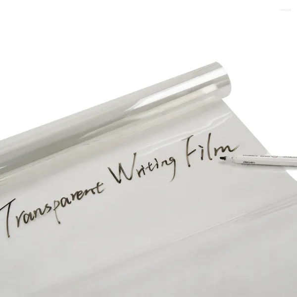 Vetrofanie HOHOFILM 100cm 600cm Pellicola trasparente per scrittura Lavagna in vetro/Superficie liscia Adesivo per insegnare a firmare