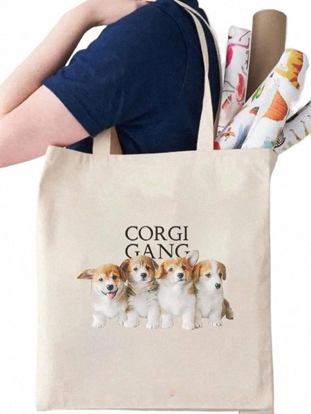 1 pz Kawaii Cute Cat Graphic Tote Bag Stile coreano Carrier Bag Borsa a tracolla in tela Shopper Perfetto per il regalo di viaggio all'aperto s2W9 #