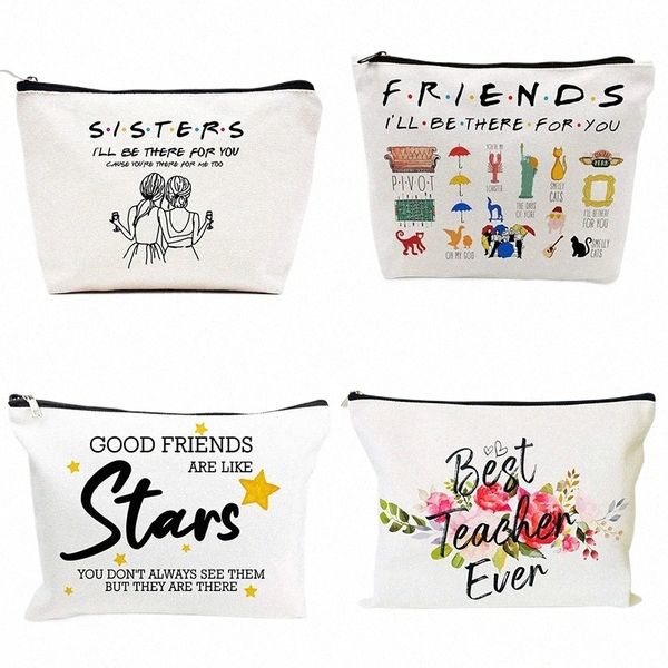 Make-up-Tasche „Friends TV Show Theme Sisters I'll Be There for You“, Best Friend Bestie BFF, Geburtstag, Hochzeit, Weihnachten, Abschlussgeschenk m5cB#