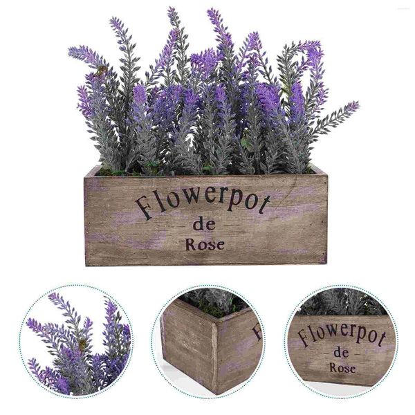 Fiori decorativi Lavanda Pianta in vaso Bonsai artificiali Imitato Decorazione Decorazione Falso Simulazione Fiore emulato realistico