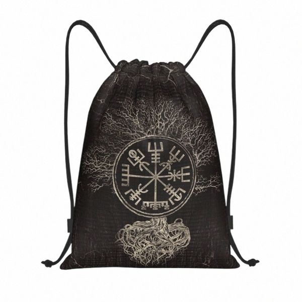 Viking Yggdrasil Baum des Lebens Yggdrasil Rucksack Kordelzug Fußballtaschen Sporttasche Vegvisir String Sackpack zum Wandern N24K #