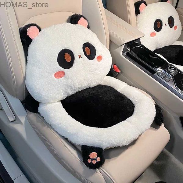 Almofada/travesseiro decorativo Cute de assento de desenho animado Cushion e suporte lombar para almofada de assento de carro confortável e macio Acessórios para carros interiores Y240401