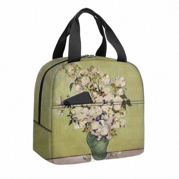 Ölgemälde von Van Gogh Isolierte Lunchtasche Sunfr Sternennacht Skelett Handtasche Kühler Lebensmittelaufbewahrungsbeutel Thermo-Lunchbox 86b4 #