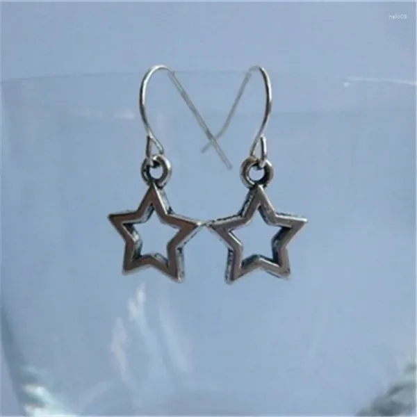 Orecchini pendenti stella color argento antico con ciondoli gioielli piccola goccia minimalista per ragazza
