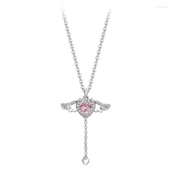 Ожерелья с подвесками, ожерелье в форме сердца Купидона, прекрасный дизайн, Аутентичные ювелирные изделия из стерлингового серебра 925 пробы, подарок на день Святого Валентина подруге