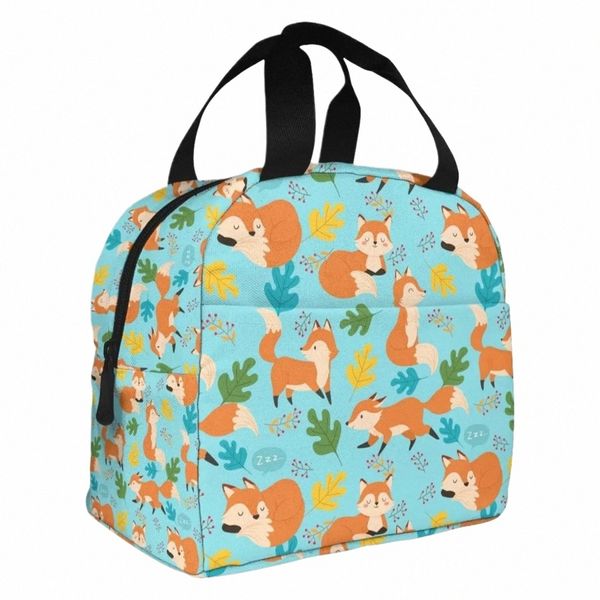 fox Tragbare Lunchtasche für Damen, wasserdicht, Umhängetasche, kleine Handtaschen, Geldbörsen, Geschäft, Büro/Schule/Picknick/Reisen/Cam G7HG#