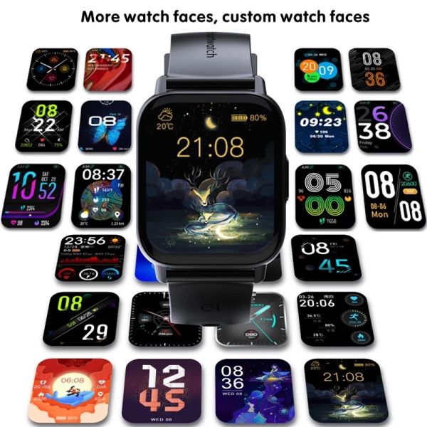 Xiaomi mijia1.69 polegadas relógios inteligentes homens temperatura corporal tela toque completo smartwatch feminino preciso oxigênio