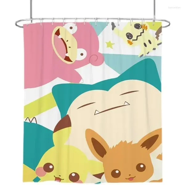 Tende da doccia Tenda da cartone animato Kawaii Poliestere impermeabile per la camera da letto Decorazione domestica Regali per bambini