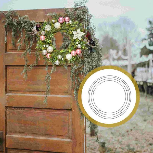 Dekorative Blumen, 2 Stück, Girlandenrahmen, Metallkranz, Formen, Basteln, Ringe, Herstellungszubehör, Drahtunterstützung, Weihnachtskreis-Hintergrundständer