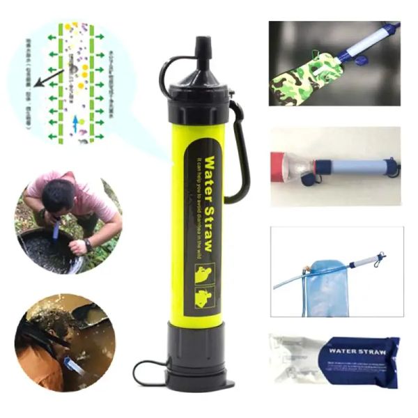 Survival Outdoor Wild Life Notfall Direktes Trinkwasserfilterwerkzeug Desinfektion Individueller Wasserreiniger Tragbarer Filterstrohhalm