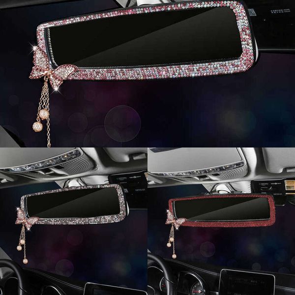 Atualizar luxo brilhante espelho retrovisor do carro capa auto strass caso espelhos traseiros decoração do carro acessórios de bling para a mulher