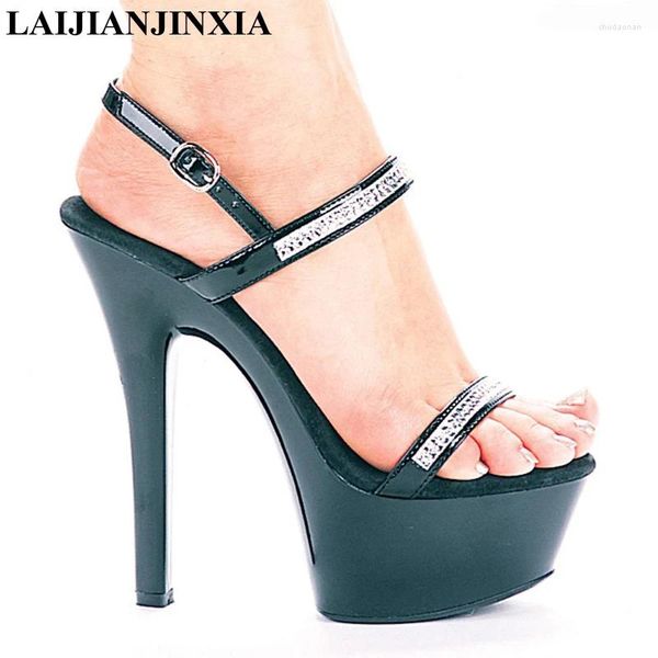 Scarpe eleganti LAIJIANJINXIA Stelle da festa di lusso Sandali con tacco alto 15 cm/scarpe con plateau per riviste di moda Sandali