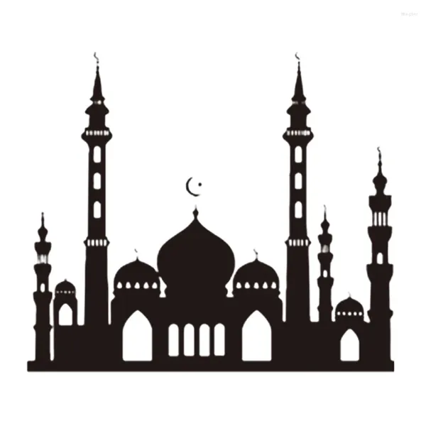 Adesivos de parede 1pc adesivo muçulmano fundo decalques decoração para casa (preto)
