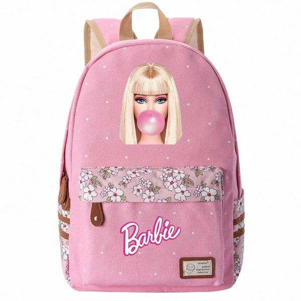 nuova Barbie Boy Girl Borse per libri scolastici per bambini Zaino per donna Zaini per adolescenti Zaino per laptop da viaggio in tela z4kr #