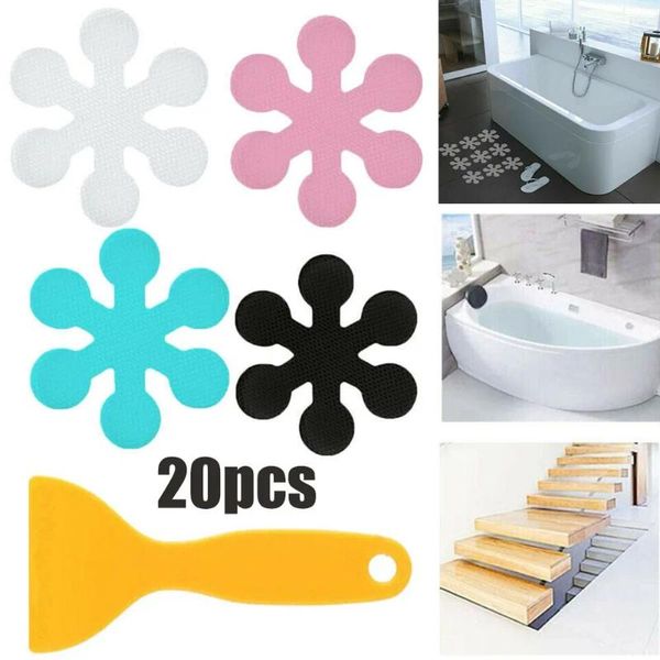 Tappetini da bagno 20 pezzi adesivi anti-slip bagno vano da bagno scale sole striscia a forma di neve a forma di cucina forniture da cucina