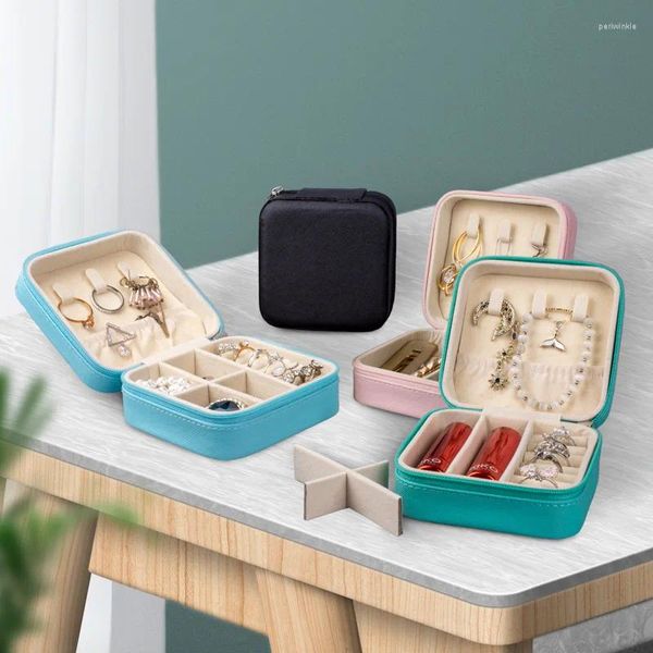 Borse portaoggetti Mini scatola portatile per accessori per gioielli Orecchini Collane Anelli Borsa da viaggio Scatole Organizer Display