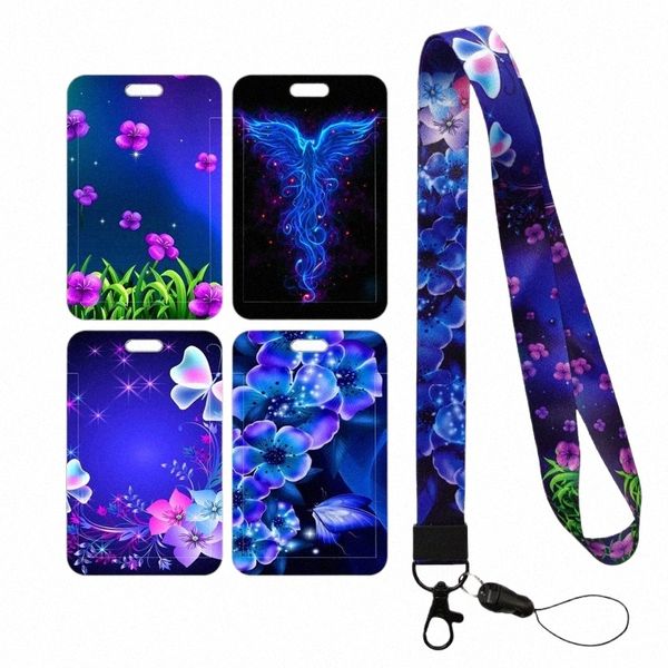 fr Phoenix Lanyard ID Badge Holder Office Worker Card Case Chaveiro Enfermeira Professor Porta Badge Holder Neck Strap 63f8 #