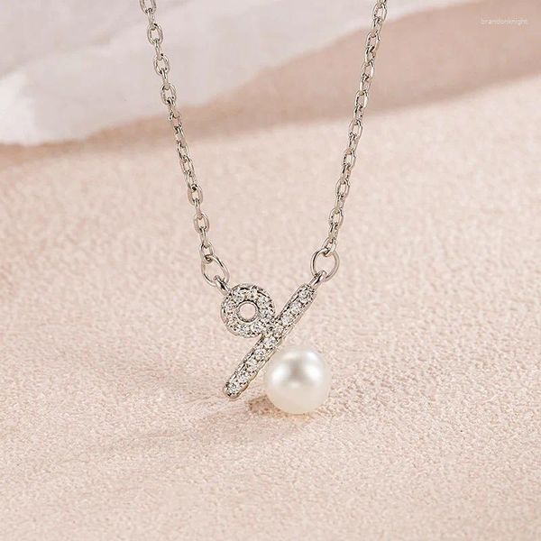 Ketten Gioio Prozentsatz Symbol Halskette Perlenjuwelenanhänger Spezialinteresse Design All-Match Mode 2024 Sexy Schlüsselbeinkette