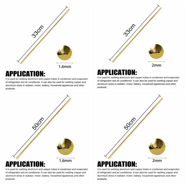 10pcs de soldagem hastes de brasagem de baixa temperatura ferramenta de solda de solda fluxo de solda de soldagem de fios de ding de soldagem de eletrodo de latão de ding