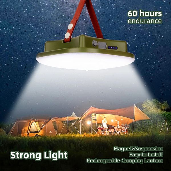 MOSLIGHTING Wiederaufladbare Campingleuchte mit Magnet-Zoom, tragbare Taschenlampe, starke Zeltlaterne, Arbeits- und Wartungsbeleuchtung, LED 80 W, 240329