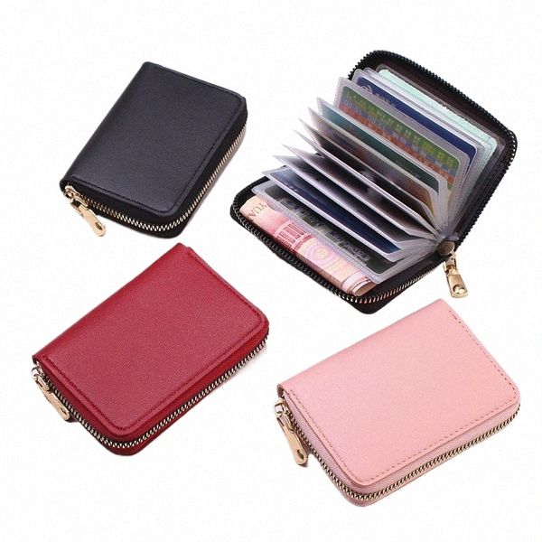 Busin Kartenhalter Brieftasche Hohe Qualität Große Kapazität Geldbörsen Frauen Männer Kreditkarteninhaber Multi-Card Wallet Case 66ze #