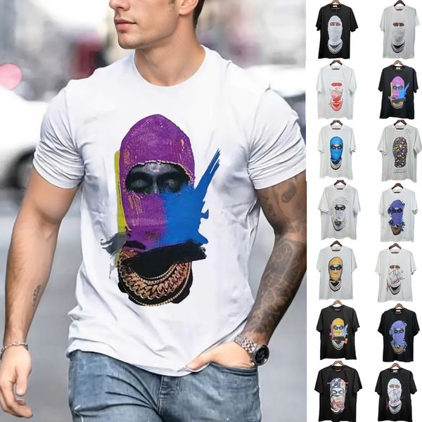 2024 verão nova marca de moda masculina e feminina casal usar tamanho grande solto pérola homem manga curta camiseta juventude