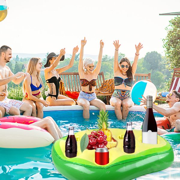 Aufblasbares Schwimmerbier trinken Kühler Tisch Wasserspiel Float Halter Fach Party Bucket Cup Halter für Sommerpool -Poolparty