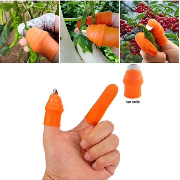 Parmak koruyucusu silikon başparmak bıçak koruyucu dişliler kesim sebze hasat bıçağı sıkıştırma bitki bıçağı makas eldivenleri