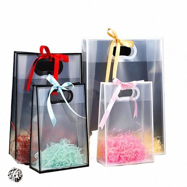 Sacchetti regalo trasparenti Borsa da sposa Borsa regalo Tote per la festa nuziale di compleanno Per gli ospiti Borsa da imballaggio portatile Piccolo busin