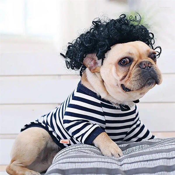 Cão vestuário pet peruca cosplay boné para pequenos filhotes de cachorro cães gatos bonito adorável laço de cabelo cabeça usar chapéu traje