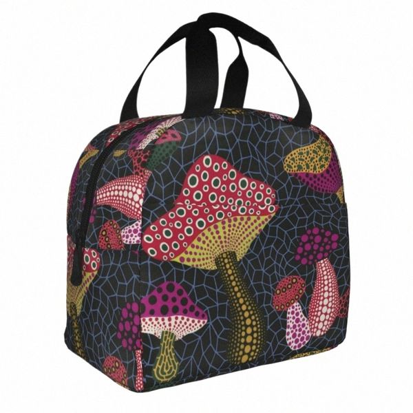 Yayoi Kusama Art Isolados Lunch Bag Grande Polka Estética Refeição Ctainer Cooler Bag Lunch Box Tote Beach Travel Bento Bolsa s9ix #