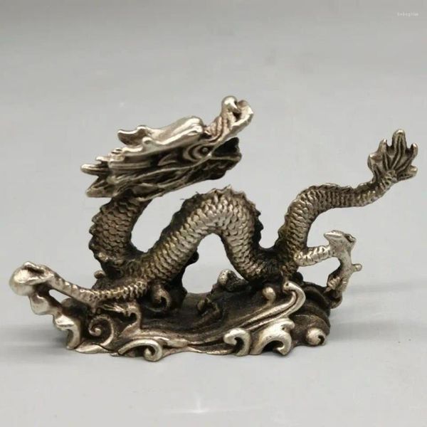 Figurine decorative Forniture per studio Pratico portapenne in rame Pennello da appendere Calligrafia Drago singolo Bianco