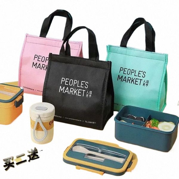 Lunch Bag Isolado Frio Simplicidade Picnic Carry Case Thermal Portable Lunch Ctainer Lunch Box Bento Bolsa Sacos de armazenamento de alimentos S7Nw #