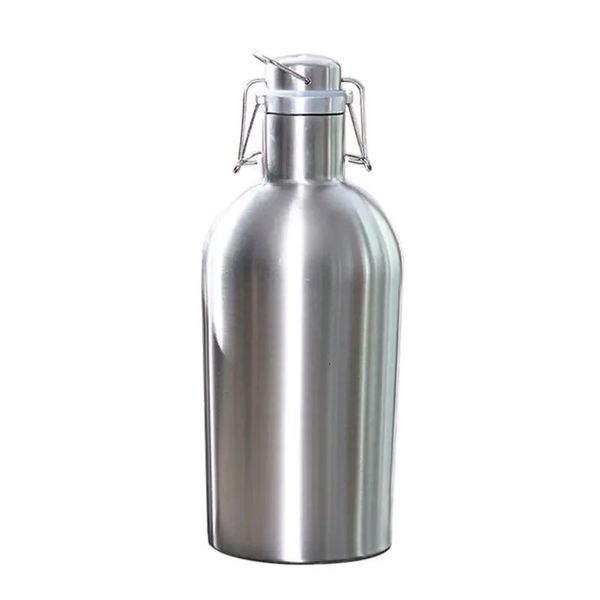 Premium 2l garrafa de aço inoxidável homebrew cerveja growler seguro balanço superior grande capacidade garrafa de cerveja para ao ar livre growler cerveja 240322