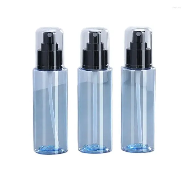 Bottiglie di stoccaggio 25 PZ 100 ml 3 OZ Plastica Capelli Nebbia Spray Vuoto Trasparente Blu PET Confezione Cosmetica Oro Lucido Nero Pompa Bottiglia Riutilizzabile